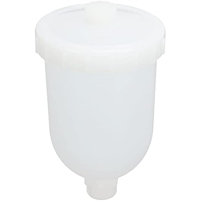 SORANDY 300ML HIGH CAPACITY UPPER PLASTIC SPRAY GUNS CUP REPLACEMENT POT CONTAINER FOR PAINT SPRAYER ACCESSORIES, STAINLESS STEEL THREADED JOINTS, FOR SPRAY GUNS, PLASTIC + STAINLESS STEEL - Image 1